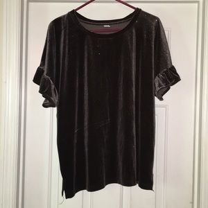 Old navy velvet Dark brown sparkly Blouse